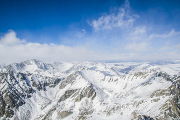 The majestic mountain peaks of the Eastern Sayan mountains.