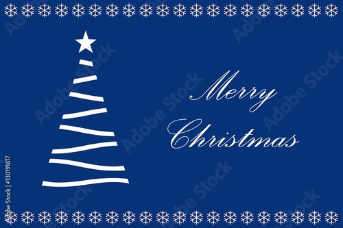 "Tarjeta de felicitación navideña azul en inglés" Stock photo and