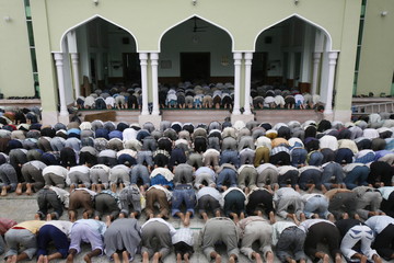 Friday prayers at Kathmandu Mosque, Kathmandu, Nepal