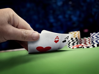 poker player at casino table