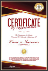 Certificate retro design template 
