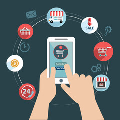 Shopping online and digital marketing , shopping app.