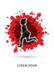 Stop Child Abuse designed using grunge brush on splash blood background graphic vector.