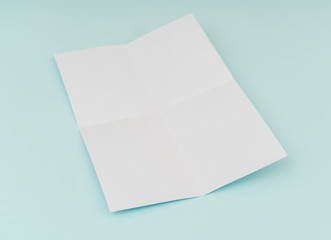 Blank flyer poster, brochure mockup,A4, US-Letter, on blue backg