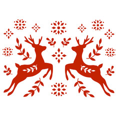 Traditional Folk Motif with Deer