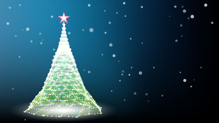 Card with christmas tree and snow Vector