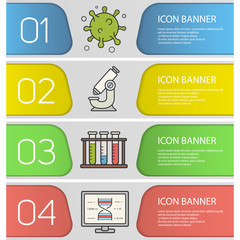Bio laboratory banner templates set
