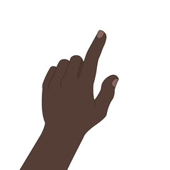 Pointing hand color illustration