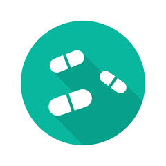 Medicine pills flat design long shadow icon