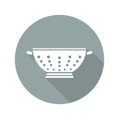 Colander flat design long shadow icon