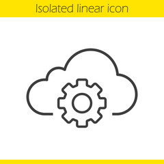 Cloud storage settings linear icon