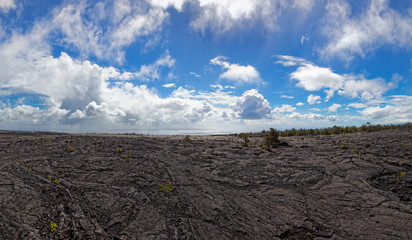 Black lava landscape - Kilauea Volcano, Hawaii