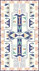 Ethnic Tribal pattern textures. Ornament for the design of clothing Vector Pattern Abstract geometric pattern. Native American Abstract pattern. Coral & Teal colors