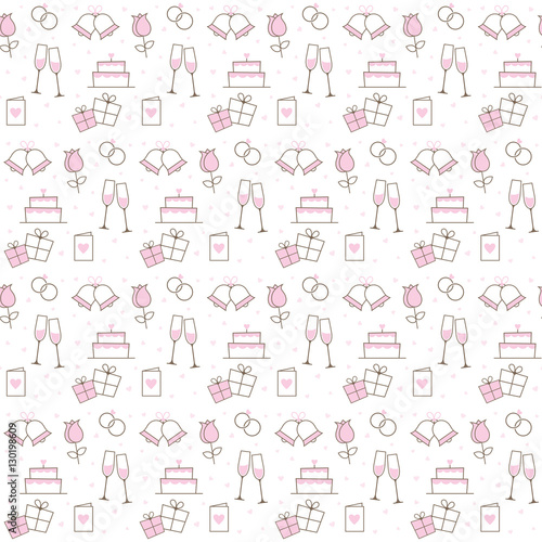 Seamless Pink White And Gold Wedding Themed Background Stock Seamless Pink White And Gold Wedding Themed Background
