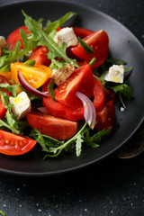 Tasty tomato salad with feta