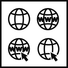 Go to web icons set vector illustration