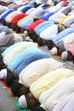 Friday prayers, Masjid Kampung Mosque, Kuala Lumpur, Malaysia