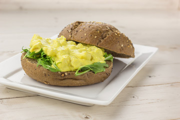 Brown sandwich with curried chicken salad