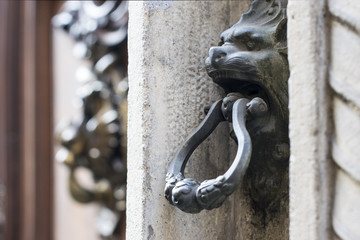 Parts of mystical architecture of Turin. A demon handle