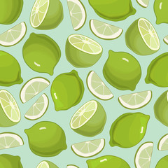 Citrus Background Limes Seamless Pattern