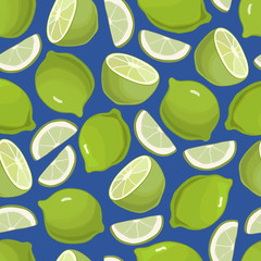 Citrus Background Limes Seamless Pattern