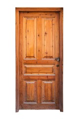 Fototapeta premium A frame and panel wooden door isolated on white background