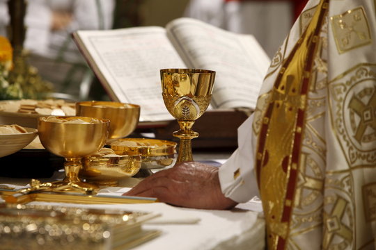 Easter vigil in St. Thomas Chaldean church, Sarcelles, Val d'Oise, France