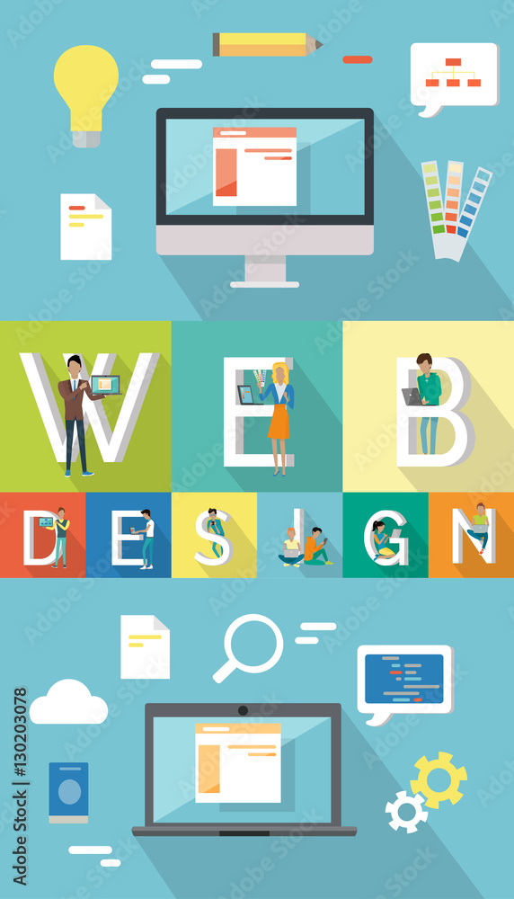 Poster web design. search engine optimization concept