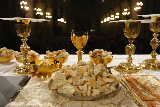 Eucharist in Notre Dame cathedral, Paris, France