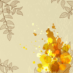 background with yellow leaves