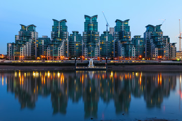 St George Wharf, a riverside development, in London