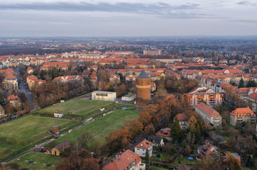 Fototapeta na wymiar old water tower Probstheida in the residential district of Stötteritz in Leipzig, Germany