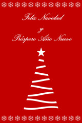 Tarjeta roja de felicitación de Navidad y Año Nuevo