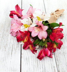 alstroemeria flowers on a table