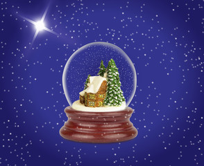 Christmas snow ball or glass globe. Can be used as a Christmas or a New Year gift or symbol.