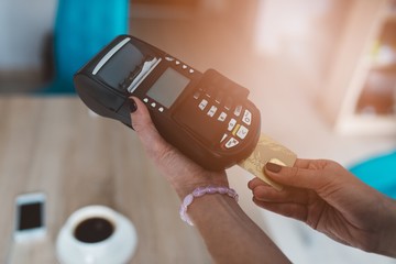 Customer pays by credit card