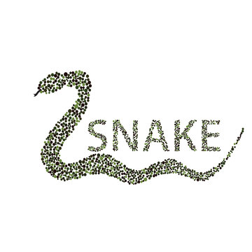 Snake circle black symbol on the white text