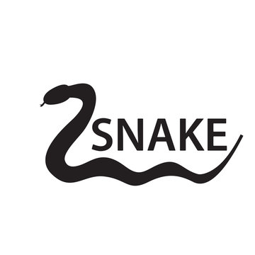 Snake simple black symbol on the white text