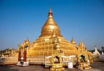 Kuthodaw gilded pagoda in Mandalay. In Burmese known as the Maha Lawka Marazein Paya, Myanmar