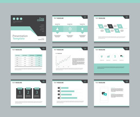 Page layout design template for business presentation page with page cover background design and infographic elements design