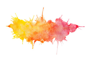 Abstract beautiful yellow / orange / pink watercolor painted background