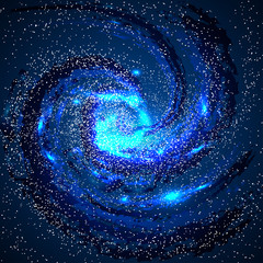 Image of galaxies, nebulae, cosmos, and effect tunnel spiral galaxy