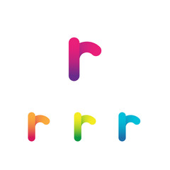 Letter R vector unusual bold rounded font. Gradient