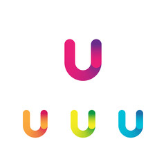 Letter U vector unusual bold rounded font. Gradient