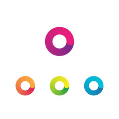 Letter O vector unusual bold rounded font. Gradient
