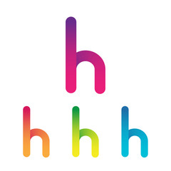 Letter H vector unusual bold rounded font. Gradient