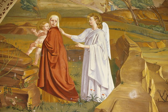Painting of the Massacre of the Innocents ordered by Herod in the Visitation church in Ein Kerem, Israel