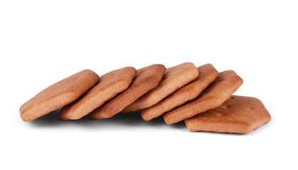 Chocolate cookies isolated on white