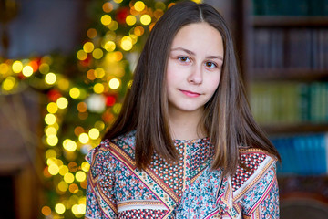 beautiful girl with christmas gift