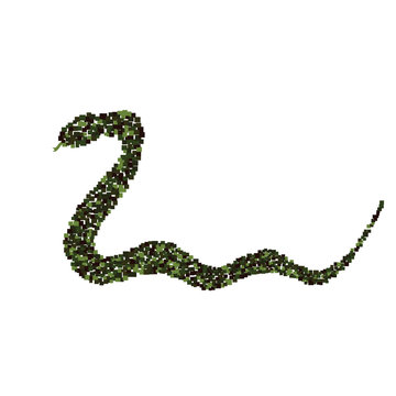 Snake little square black symbol on the white